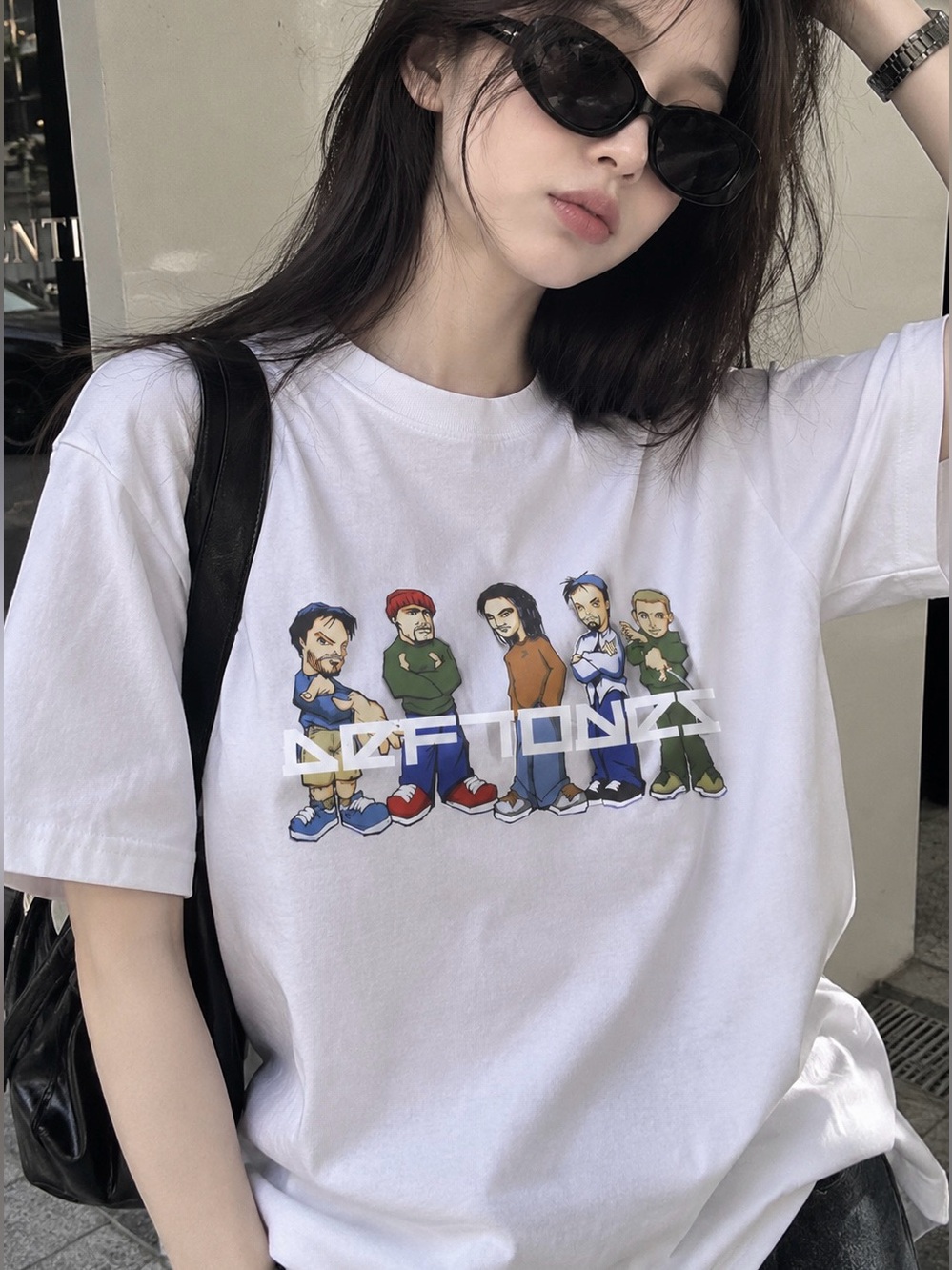 Deftones Cartoon Y2K Nu Metal Alternative Rock Band Merch Graphic Tee